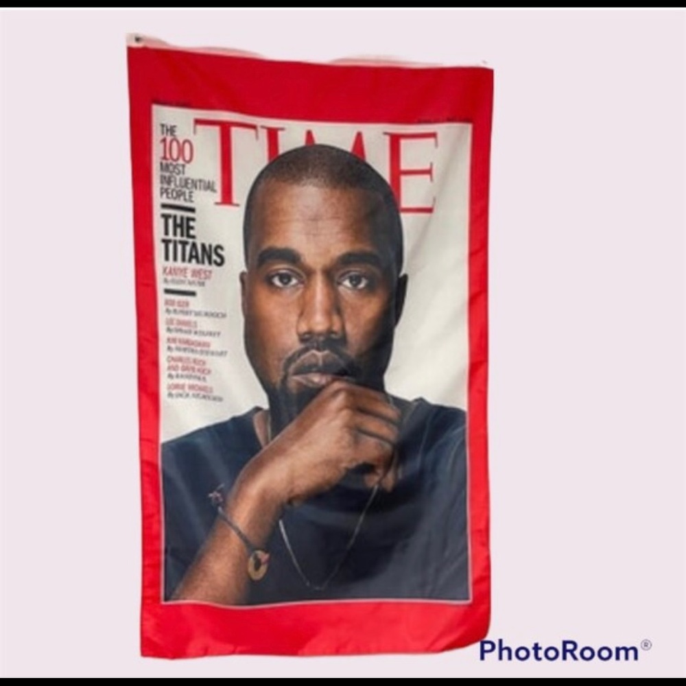 Kanye time magazine Flag banner tapestry music rap artists bedroom dorm funny